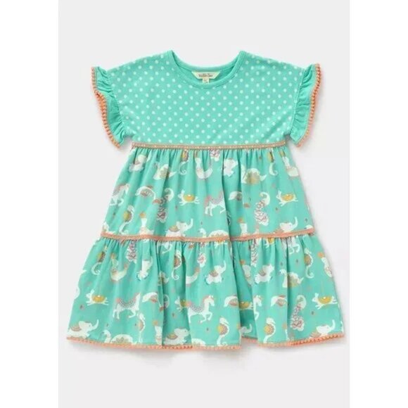 Matilda Jane Blue Fun at the Circus Girl's Short Sleeve Dress - Picture 2 of 7